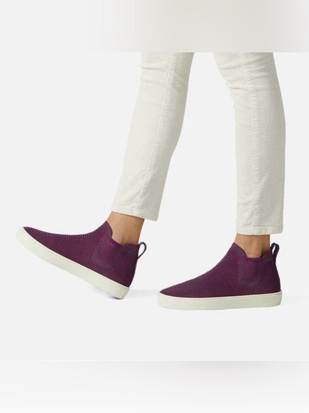 ROTHY’S The Chelsea Berry Lattice Knit High Top Sneaker - Size 8